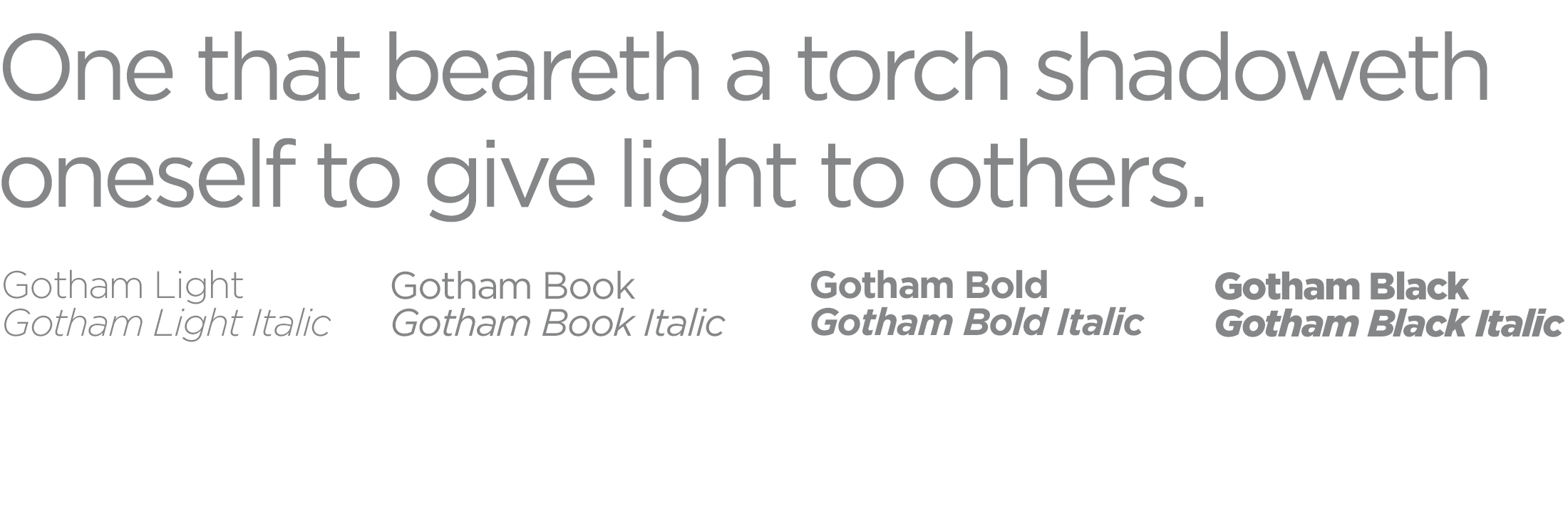 Graphic of the Gotham Typeface